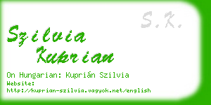 szilvia kuprian business card